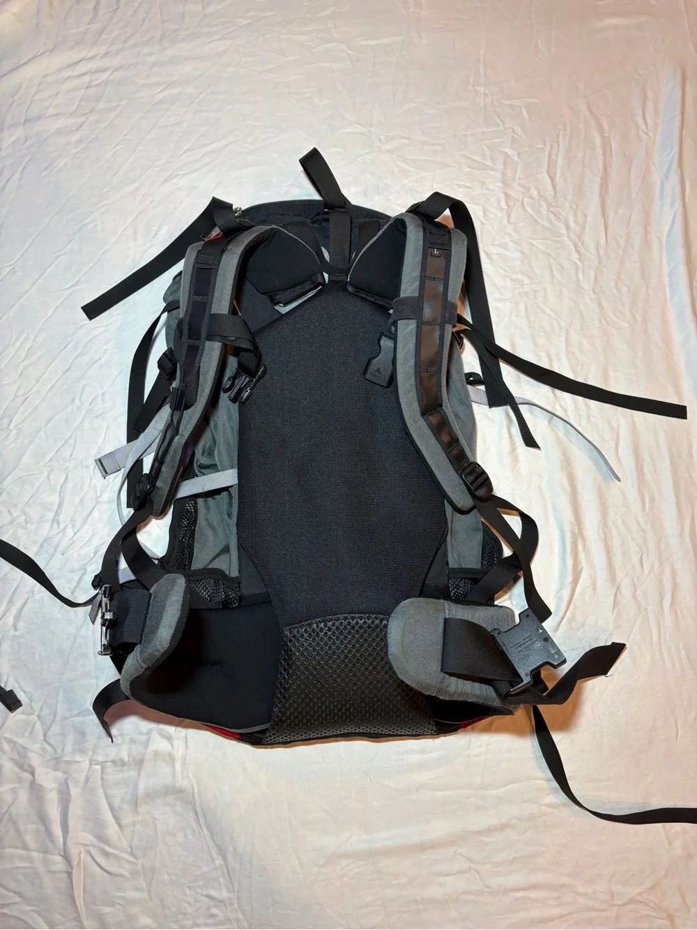 Gregory red and black technical hiking pack